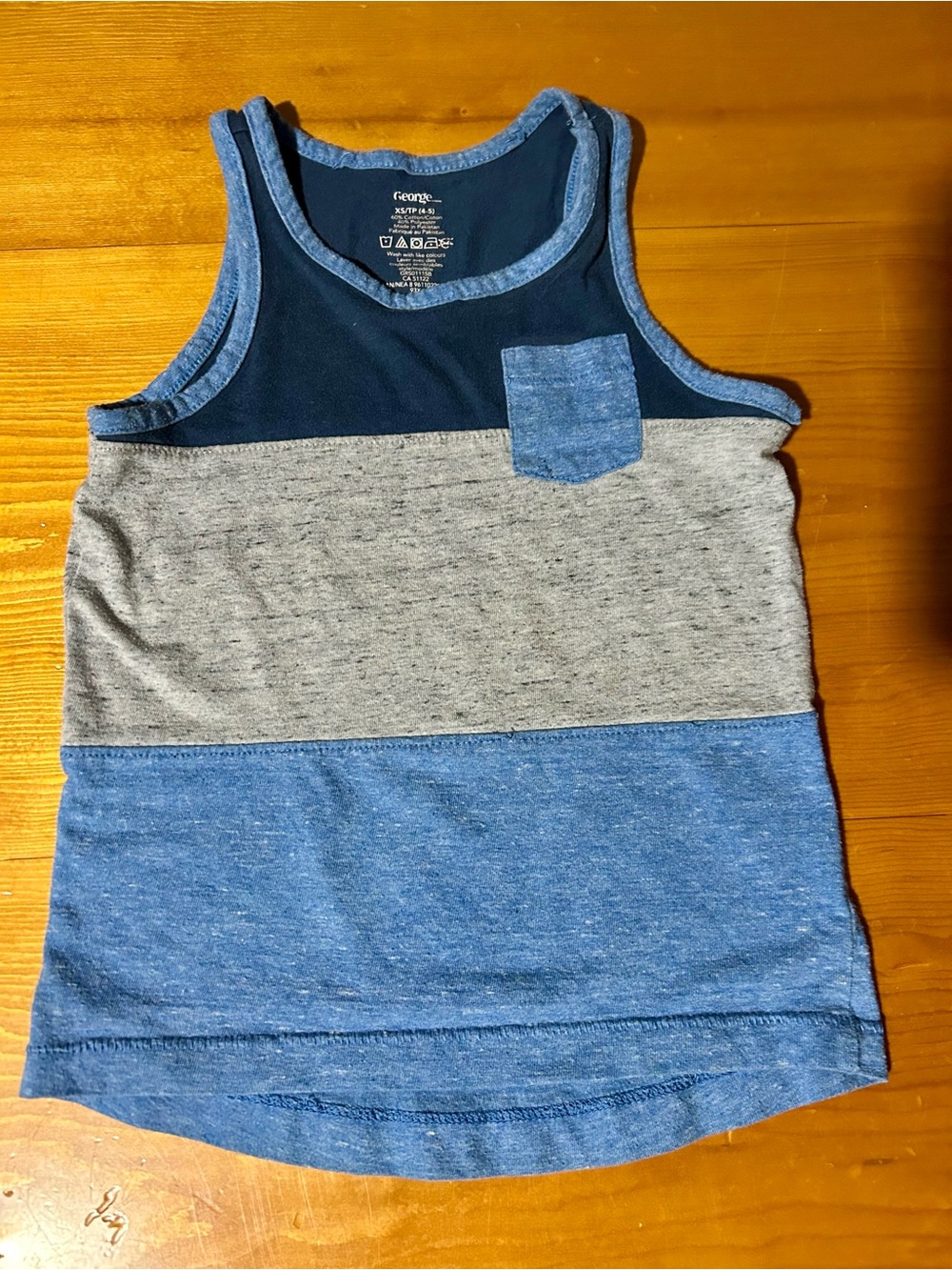 FREE! Size 4/5 George Boys' Blue & Gray Colorblock Tank Top